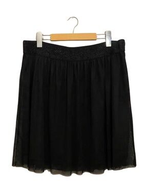 4/$20➡️ Maurices Black Mesh Tulle Circle Skirt Glitter Waist Band – Size XL Flaw